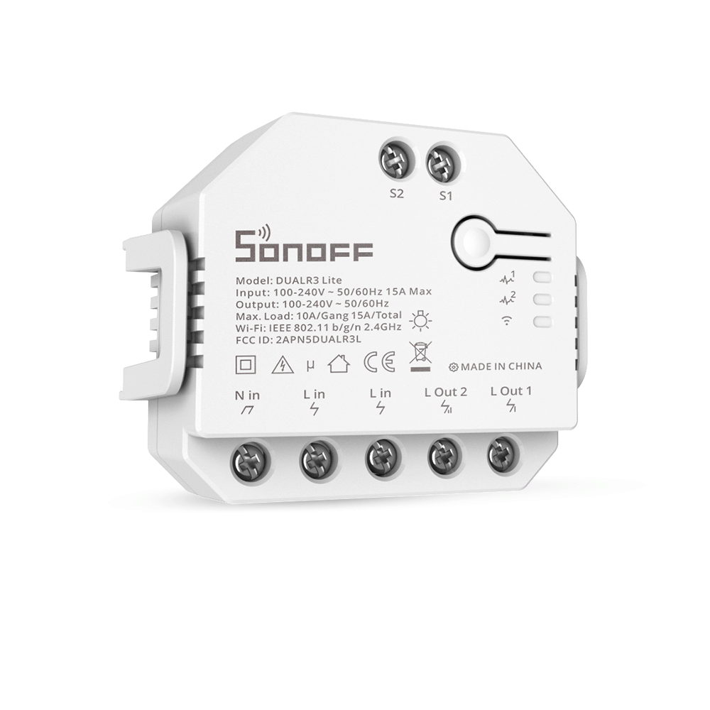 [151781] Sonoff: 2-kanal Wi-Fi Smart Switch (10A/kan. 15A total)
