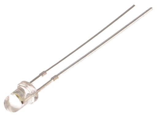 [151839] LED 3mm 3000mcd, hvid 12v Varmhvid