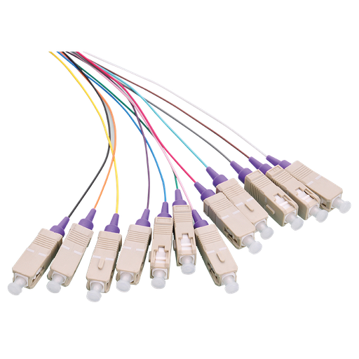 [152287] Fibre Pigtail Set 12 x SC OM4 2m, colored, violet connector
