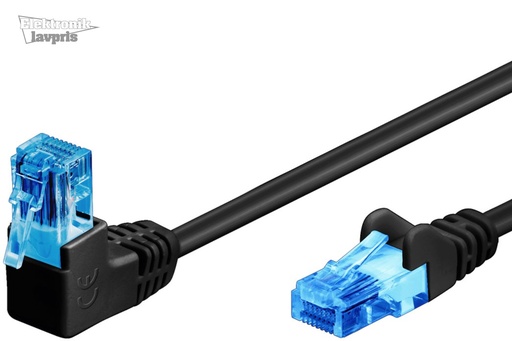 [152332] Netværkskabel CAT 6A vinklet 1x 90°, U/UTP, 0.5m, sort