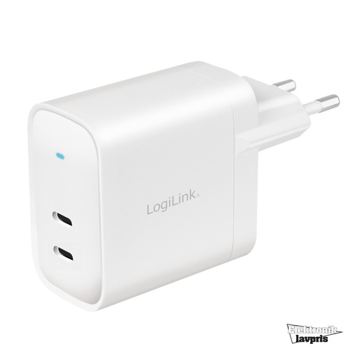 [152491] Mobiloplader, 2 x USB-C, GaN, PD, 65W