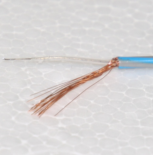 [152504] Audiokabel 1 x 0,14 mm2+skrm =2,2mm. BL/GR