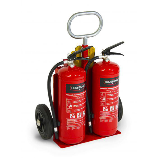 [152513] Brandvogn med brandtæppe, handsker og 2x6kg pulverslukkere