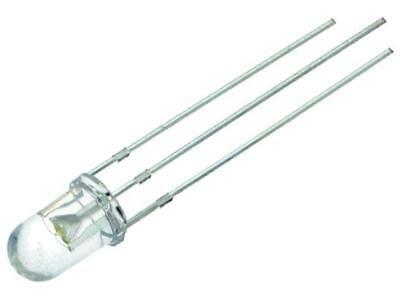 [152528] LED transparent Rød/Varm-Hvid 30° 3Pin 5mm
