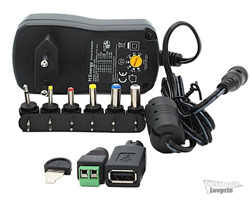 [152607] Universal Strømforsyning, 3-12V, USB, 1A