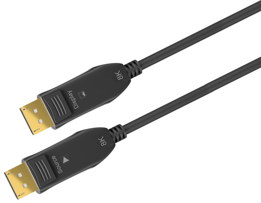 [153130] Optiske Hybrid DisplayPort cable, DP/M to DP/M, 8K/60 Hz, AOC, black, 20 m