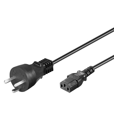 [153516] Apparatkabel, EDB stik, 1,0m., sort