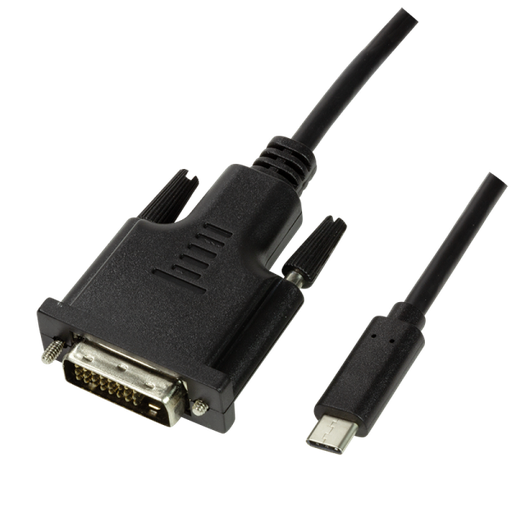 [153545] USB Type-C cable, C/M to DVI-D/M, 1080p, black, 1.8 m