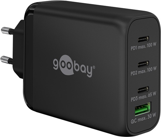 [153561] USB-C PD GaN Multiport Hurtigoplader, 100 W, sort