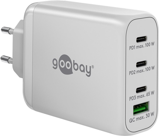 [153562] Mobiltelefon Oplader, 3 x USB-C + 1 x A, 100W
