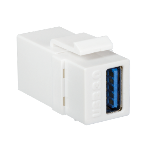 [153676] USB 3.0 keystone coupler, A/F to USB-A/F, white