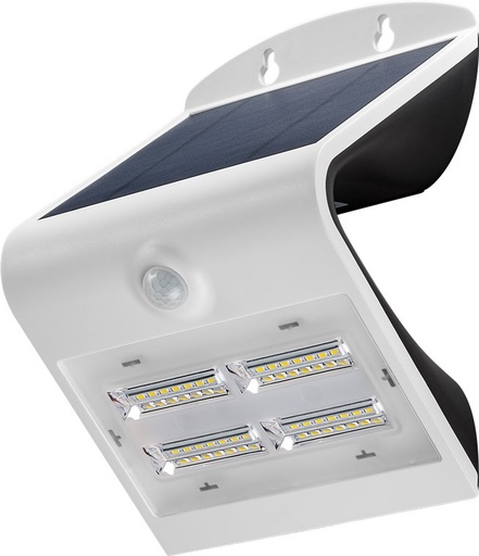 [153735] LED-solcelle-væglampe 4000K/3000K med bevægelsessensor, 3,2 W Hvid
