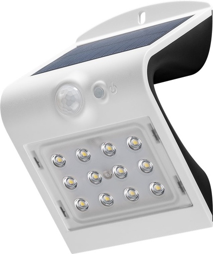 [153737] LED-solcelle-væglampe 4000K med bevægelsessensor, 1,5 W Hvid