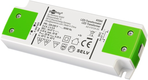 [153757] LED-konstantstrøms-driver 350 mA/20 W 34-57 V