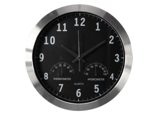 [153899] Analog vgur m. DCF - thermo- og hygrometer, 35,5cm