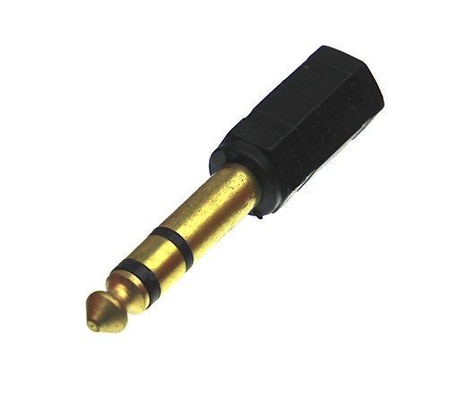 [153980] Jack adapter, 6,3mm. stereo Han - 3,5mm. stereo, Hun