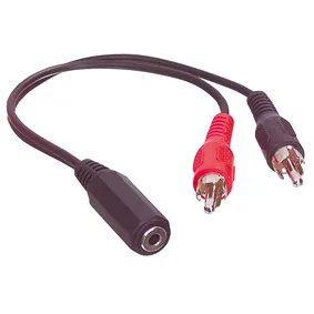 [28877] 2 x Phono (RCA) - 3,5mm. Stereo Hun Adapterkabel 20cm.