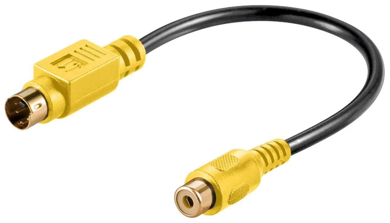 [28913] GOLD Cable S-VHS han - Phono hun, 0,2m