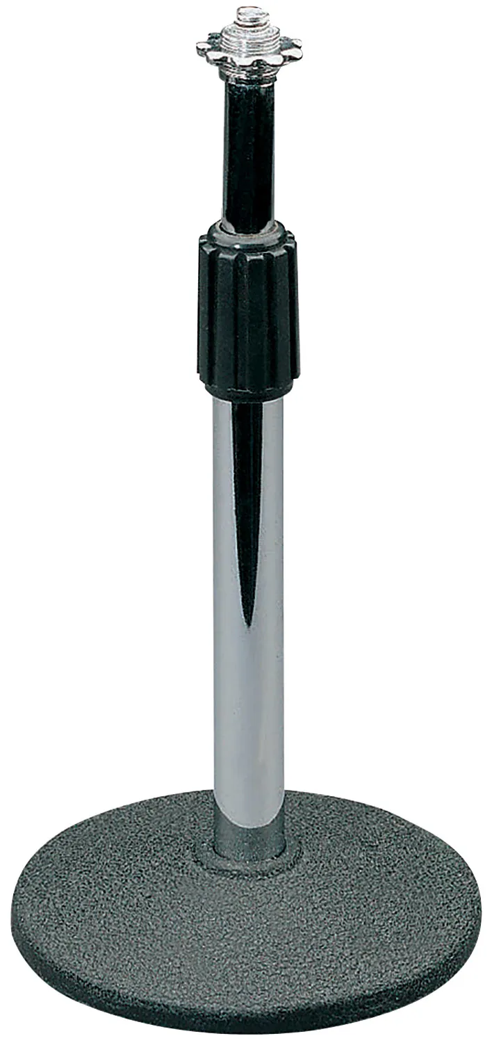 [29439] Teleskop mikrofon-bordstativ, tung robust base, 5/8"