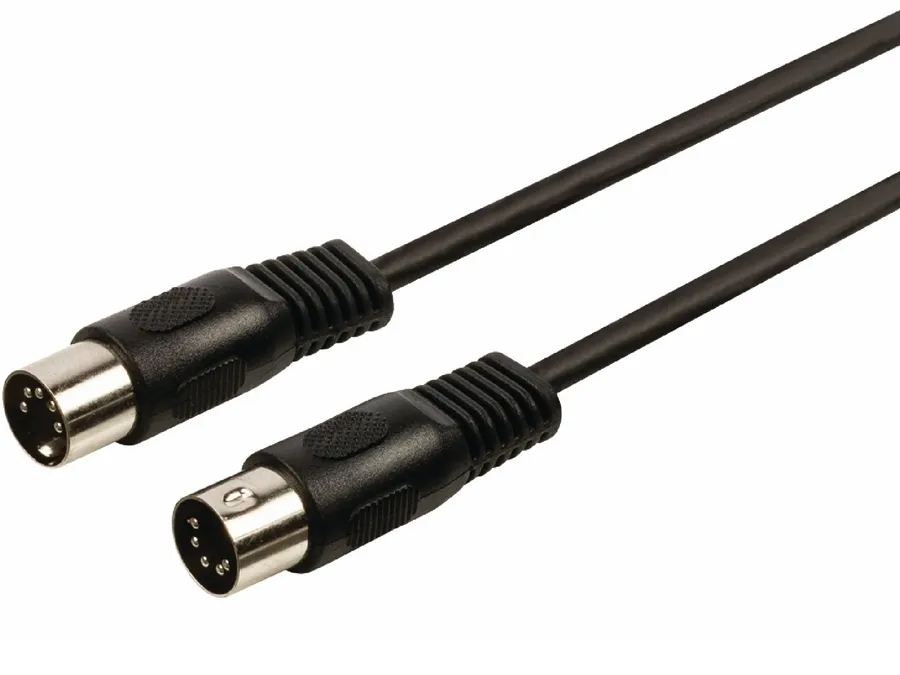 [29461] DIN kabel, 5 polet han/han, 1,8m. sort