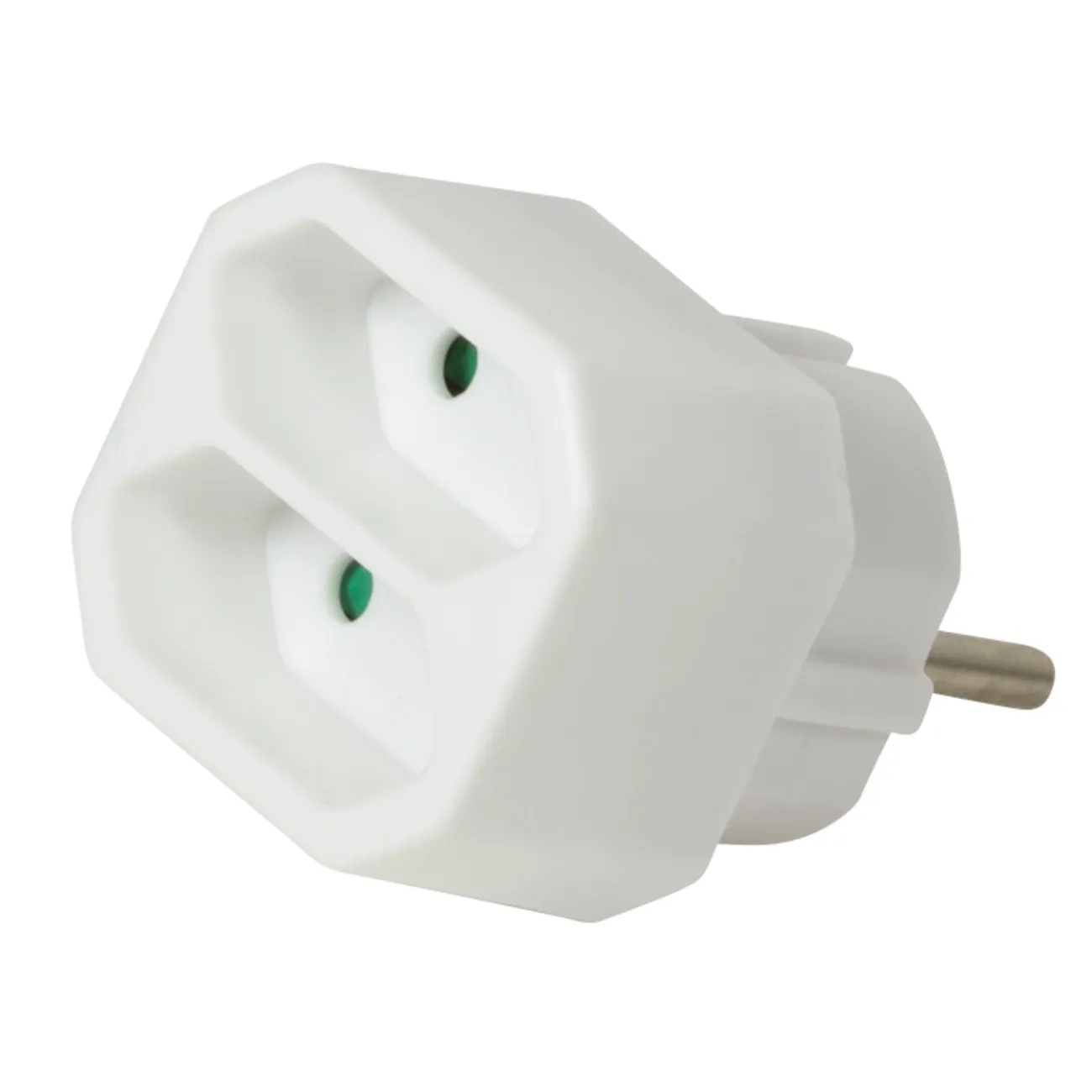 [29526] Euro Adapter, 2 udtag, hvid