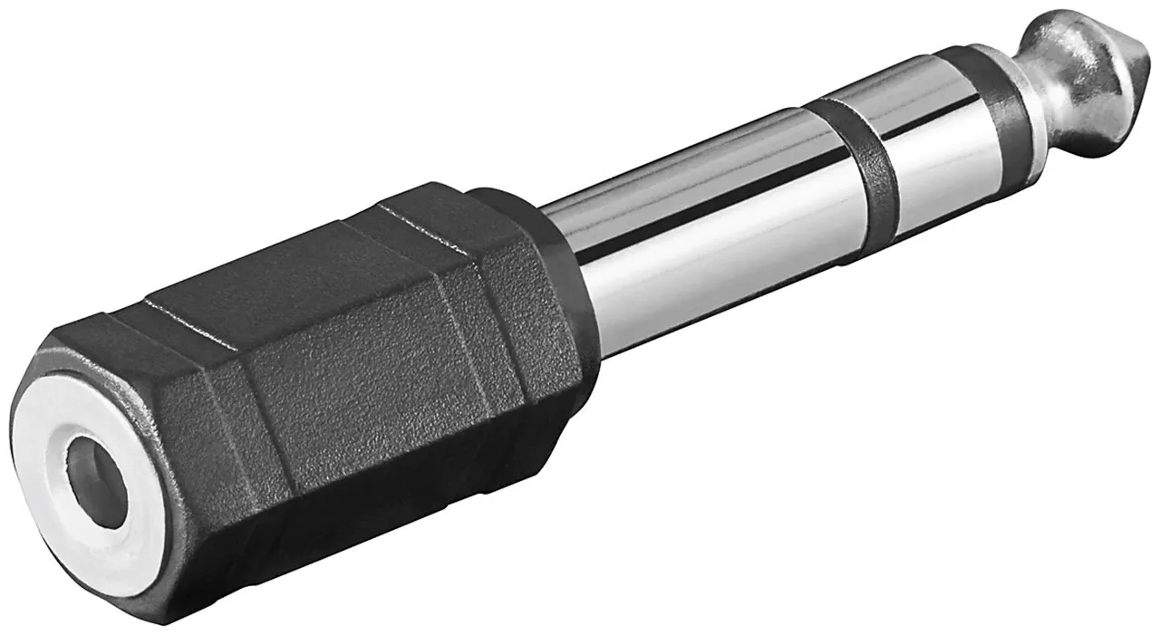 [30009] Jack adapter, 6,3mm. stereo Han - 3,5mm. stereo, Hun