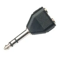 [30014] 6,3mm.  Stereo Han - 2 x 3,5mm. Stereo Hun adapter