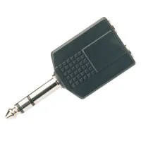 [30015] 6,3mm. Stereo Han - 2 x 6,3mm. Stereo Hun Adapter