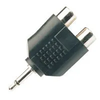 [30025] 3,5mm. Mono Han - 2 x Phono (RCA) Hun Adapter