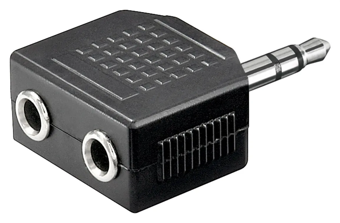 [30032] 3,5mm. Stereo Han -> 2 x 3,5mm. Stereo Hun Adapter