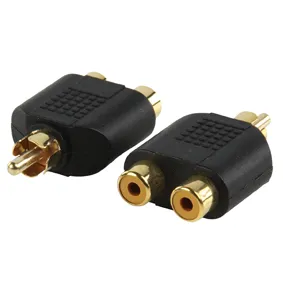 [30066] 1 x Phono (RCA) han - 2 x Phono (RCA) hun, GULD