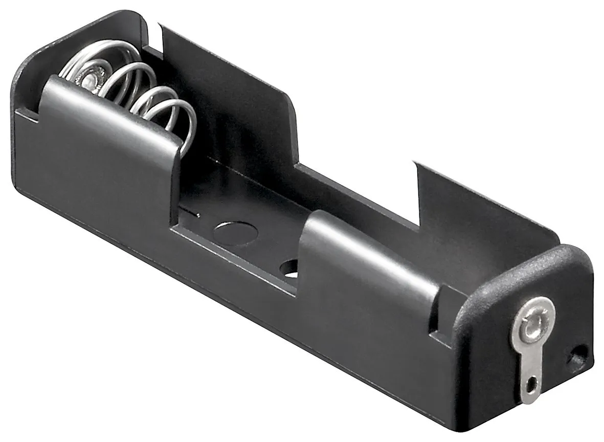[30763] Batteriholder 1 X AA med loddeflige sort