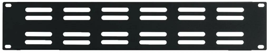 [30942] 19" Frontplade 2U Sort, VENTILERET