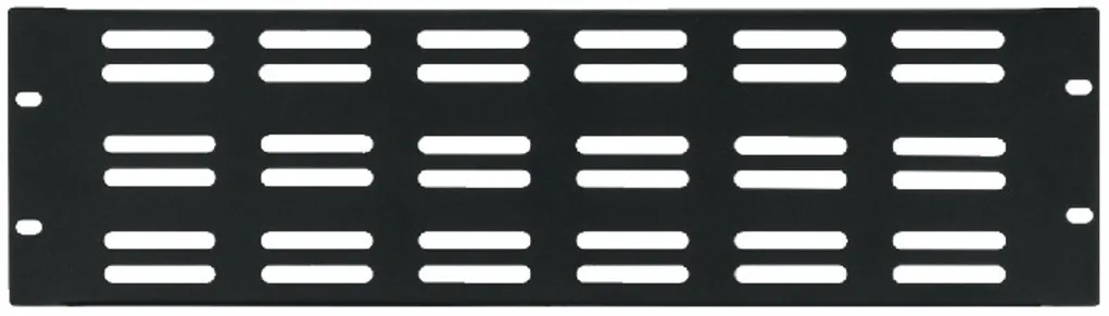 [30943] 19" Frontplade 3U Sort, VENTILERET