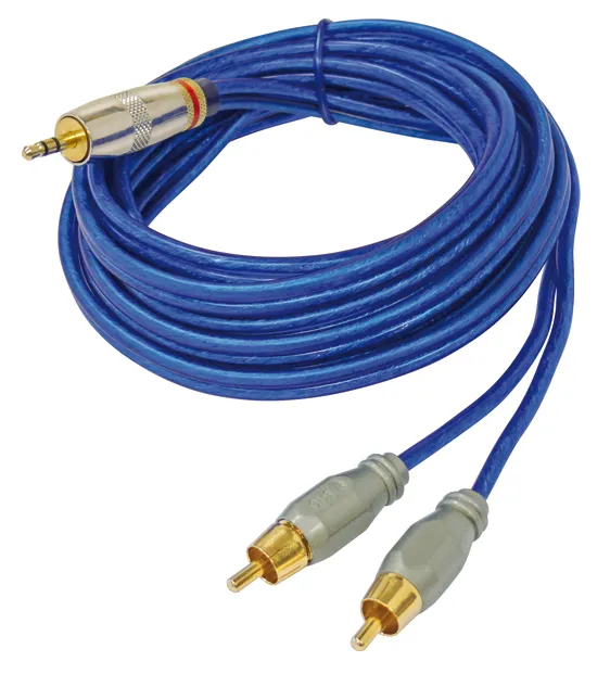 [32212] Minijack 3,5 Stereo til Phono, guldbelagt, 5 meter