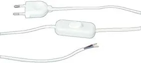 [48573] Euro Power Cable, Switch 1,5m White