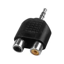 [48860] Jack 3,5mm. Stereo Han - 2 x Phono (RCA) Hun Adapter