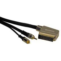 [49266] GOLD Cable SCART-3.5mmS+RCA 1.5m Bl 