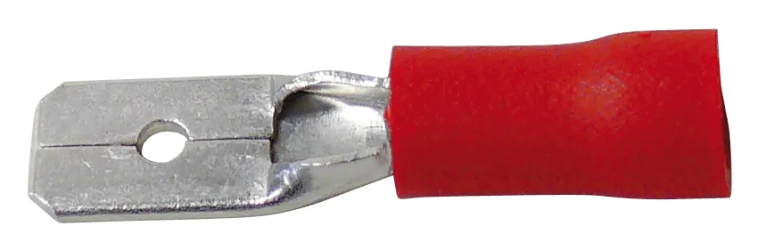 [77369] Spadestik 4,8x0,8mm. rød han 50 stk. æske