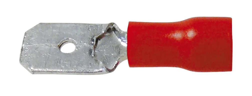 [77370] Spadestik rød 6,3mm. han 50 stk.