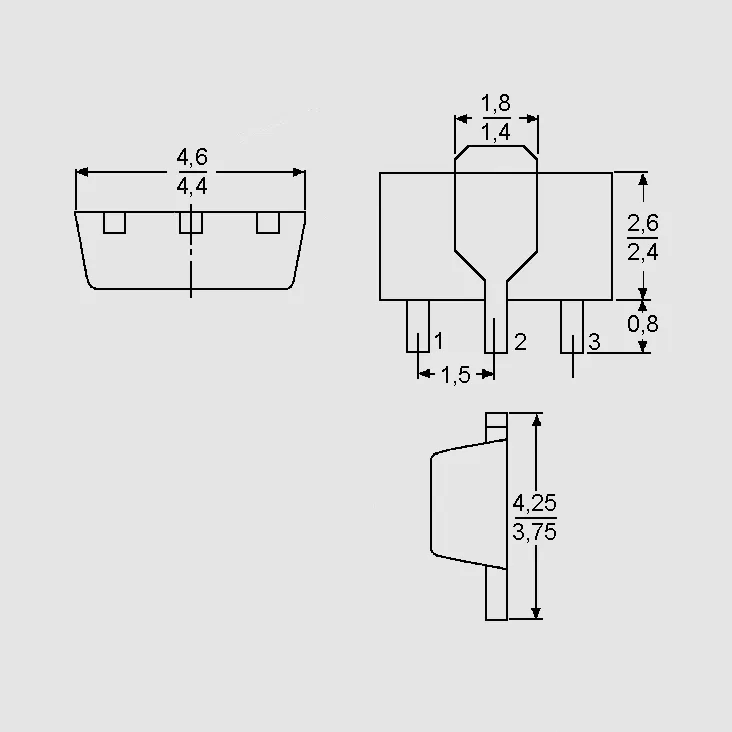 [77504] PNP 80V 1A 1,3W B:100-250 SOT89