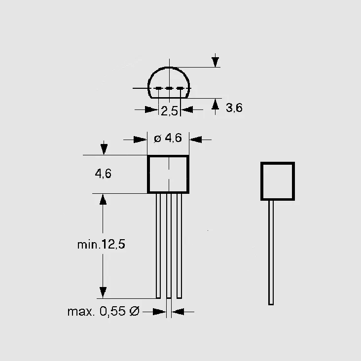[77631] NPN 400V 0,1A 0,6W B:40-80 TO92