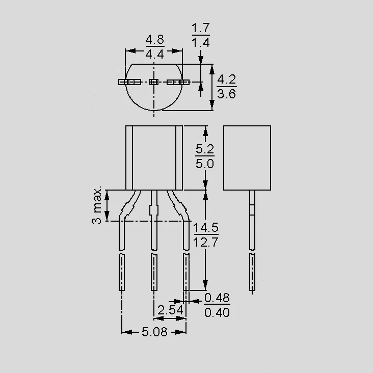[77715] N-VMOS 200V 0,25A 0,35W 14R TO92