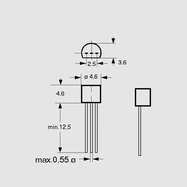 [77716] N-VMOS 200V 0,25A 0,35W 8R TO92