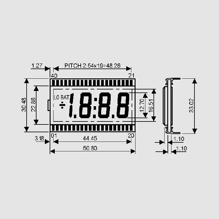 [79772] LCD-Display 3,5Dig + Annunc. 12,7mm