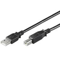 [95864] USB 2.0 kabel, A til B, 5,0 meter Sort