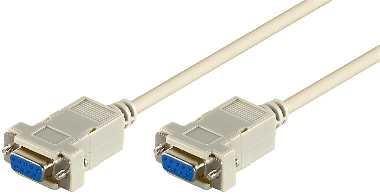 [96292] RS232 seriel kabel, hun/hun, 2 meter 1:1