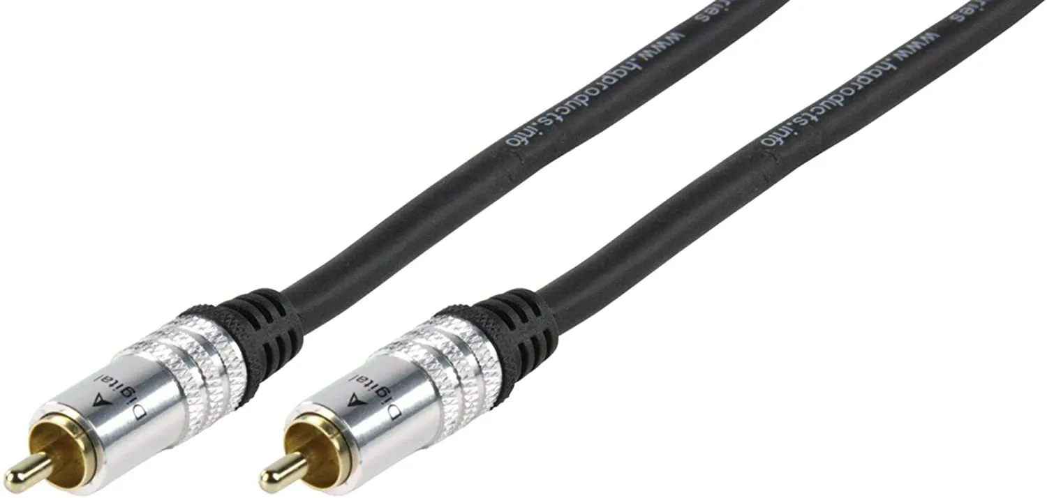 [96480] Digital Phono kabel, sort, 5,0 meter/75ohm