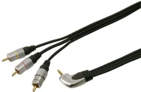 [96517] Camcorder AV kabel, 4-pol 3,5mm Jack->3 RCA, 1,5 meter