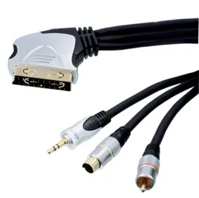 [96759] Kabel, Scart <-> S-Video + 3.5mm + 1xRCA, 5 meter